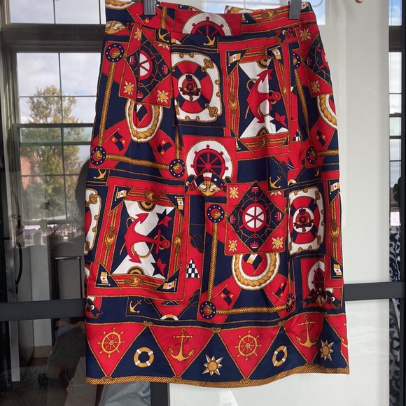Nautical silk Talbots skirt - Picture 2 of 5